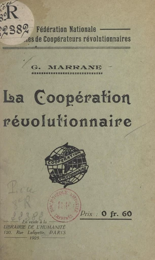 La coopération révolutionnaire - Georges Marrane - FeniXX réédition numérique