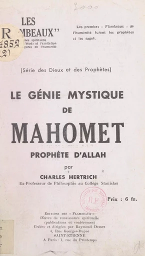 Le génie mystique de Mahomet, prophète d'Allah - Charles Hertrich - FeniXX réédition numérique