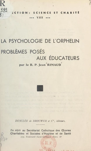 La psychologie de l'orphelin - Jean Rimaud - FeniXX réédition numérique