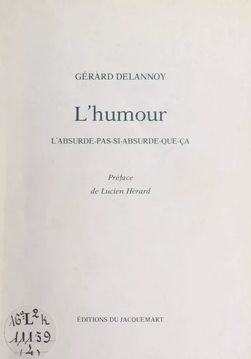 L'humour - Gérard Delannoy - FeniXX réédition numérique