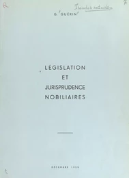 Législation et jurisprudence nobiliaires