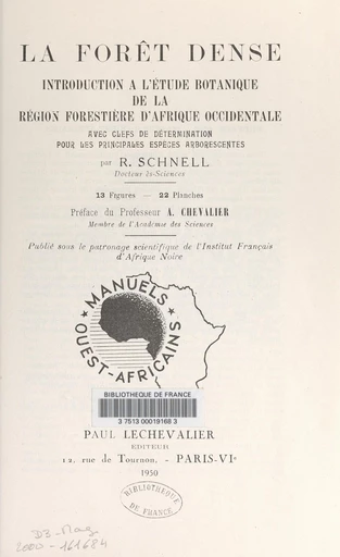 La forêt dense - Raymond Schnell - FeniXX rédition numérique