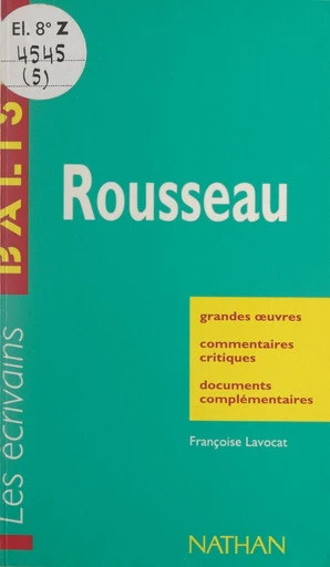 Rousseau - Françoise Lavocat - FeniXX réédition numérique