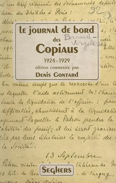 Le journal de bord des Copiaus -  Troupe des Copiaus - FeniXX réédition numérique