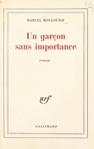 Un garçon sans importance - Marcel Mouloudji - FeniXX réédition numérique