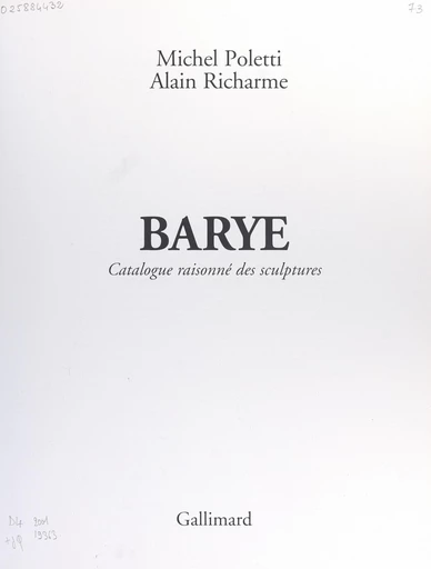 Barye - Michel Poletti, Alain Richarme - FeniXX réédition numérique