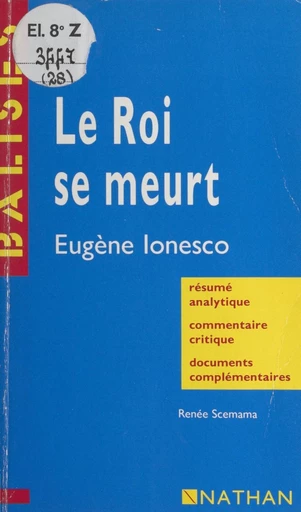 Le roi se meurt - Renée Scemama - FeniXX réédition numérique