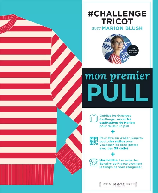 Challenge Tricot : Mon premier pull - Marion Blush - Marabout