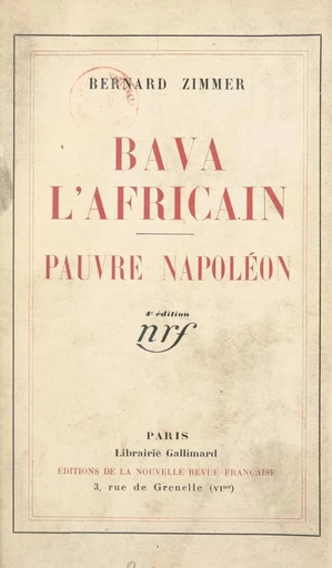 Bava l'Africain - Bernard Zimmer - FeniXX réédition numérique