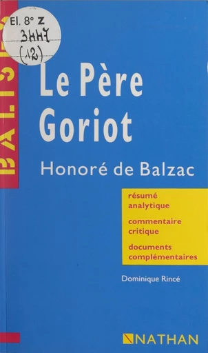 Le père Goriot - Dominique Rincé - FeniXX réédition numérique