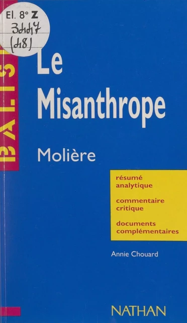 Le Misanthrope - Annie Chouard - FeniXX réédition numérique