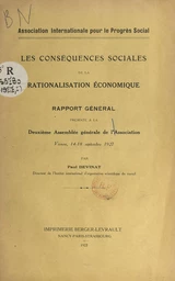 Les conséquences sociales de la rationalisation économique