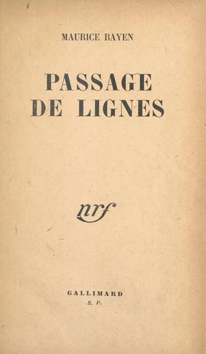 Passage de lignes - Maurice Bayen - FeniXX réédition numérique