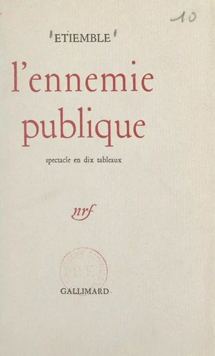 L'ennemie publique - René Étiemble - FeniXX réédition numérique