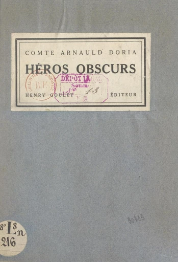 Héros obscurs - Arnauld Doria - FeniXX réédition numérique