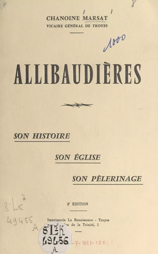 Allibaudières - André Marsat - FeniXX réédition numérique