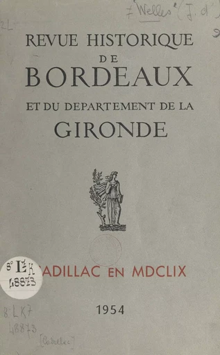 Cadillac en MDCLIX - Jacques d'Welles - FeniXX réédition numérique