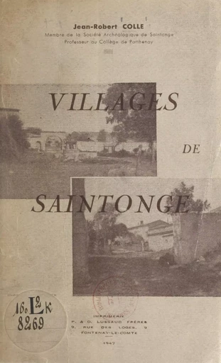 Villages de Saintonge - Jean-Robert Colle - FeniXX rédition numérique