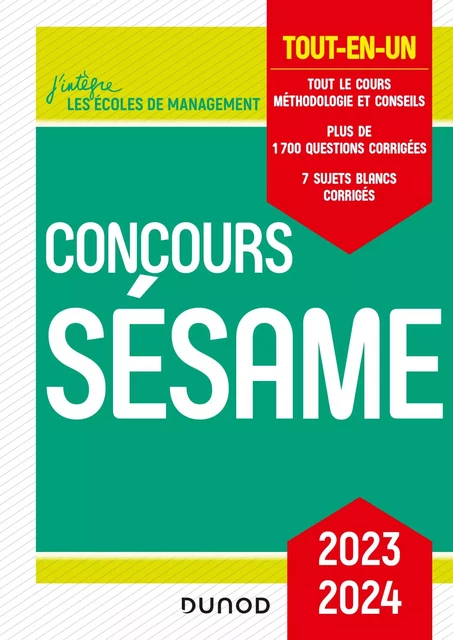 Concours Sésame 2023-2024 - Marie-Virginie Speller, Pia Boisbourdain, Catherine Baldit-Dufays, Marie-Annik Durand - Dunod