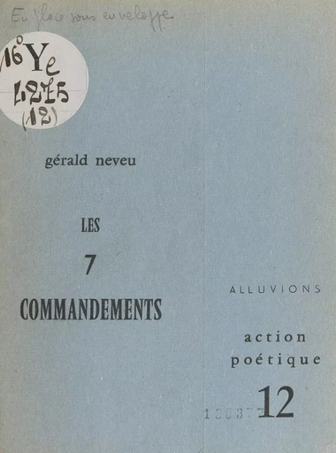 Les 7 commandements - Gérald Neveu - FeniXX réédition numérique