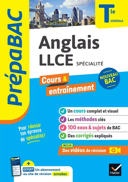 Prépabac - Anglais LLCE Tle générale (spécialité) - Bac 2025 - Christine Bitaillou, Viridiana Courty, Lucien Dubuisson, Isabelle Kherbouche - Hatier