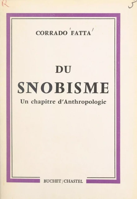 Du snobisme - Corrado Fatta - FeniXX réédition numérique