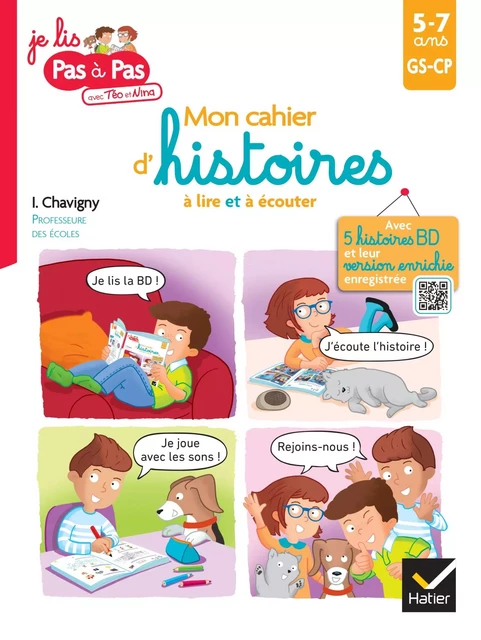 Mon cahier de lecture Téo et Nina avec histoires audio associées GS-CP - Isabelle Chevigny - Hatier