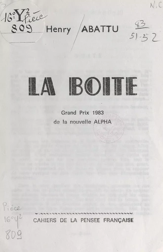 La boîte - Henry Abattu - FeniXX réédition numérique