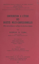 Contribution à l'étude des sociétés multi-confessionnelles