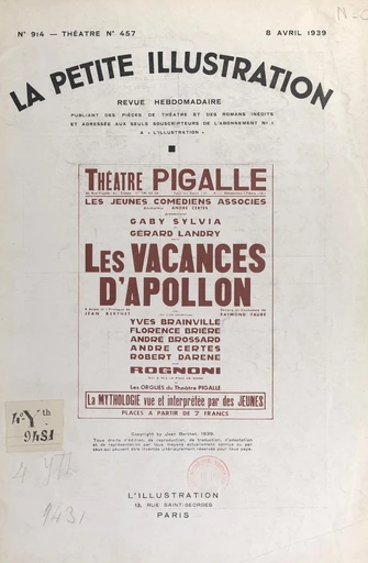 Les vacances d'Apollon - Jean Berthet - FeniXX réédition numérique