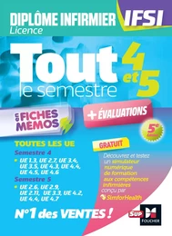 Tout le semestre 4 &amp; 5 en fiches memos - DEI IFSI - 5e édition - Révision et entraînement