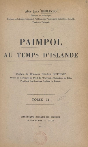 Paimpol au temps d'Islande (2) - Jean Kerléveo - FeniXX réédition numérique