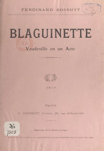 Blaguinette - Ferdinand Bossuyt - FeniXX réédition numérique