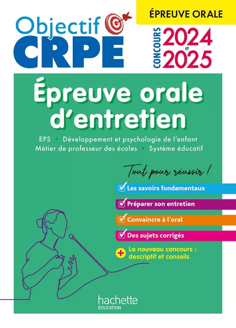 Objectif CRPE 2025 -  Réussir l'épreuve orale d'entretien - Carine Royer, Serge Herreman, Patrick Ghrenassia, Denis Pasco - Hachette Éducation