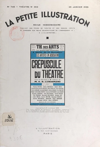 Crépuscule du théâtre - Henri-René Lenormand - FeniXX réédition numérique