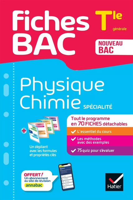 Fiches bac - Physique-Chimie Tle (spécialité) - Bac 2025 - Nathalie Benguigui, Patrice Brossard, Joël Carrasco, Gaëlle Cormerais, Éric Langlois, Jacques Royer - Hatier