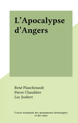 L'Apocalypse d'Angers - René Planchenault - FeniXX réédition numérique