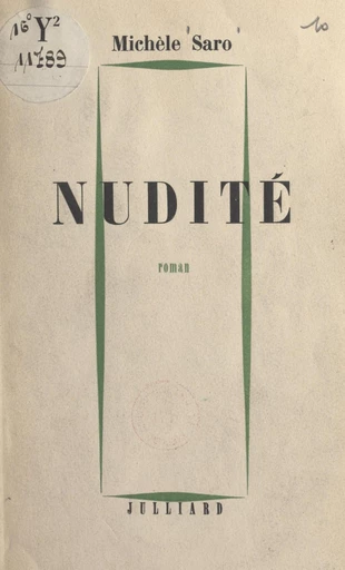 Nudité - Michèle Saro - FeniXX réédition numérique