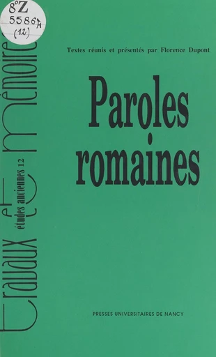 Paroles romaines -  Collectif - FeniXX réédition numérique