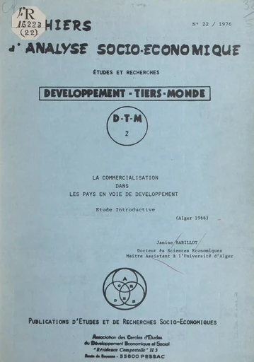 La commercialisation dans les pays en voie de développement - Janine Babillot - FeniXX réédition numérique