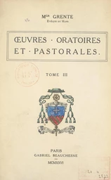 Œuvres oratoires et pastorales (3)