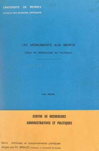 Les monuments aux morts - Yves Hélias - FeniXX réédition numérique