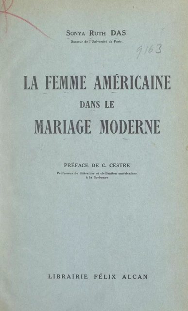 La femme américaine dans le mariage moderne - Sonya Ruth Das - FeniXX réédition numérique