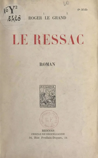 Le ressac - Roger Le Grand - FeniXX réédition numérique