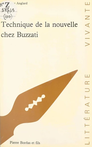 Technique de la nouvelle chez Buzzati - Véronique Bartoli-Anglard - FeniXX réédition numérique