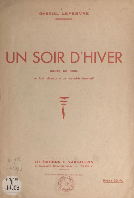 Un soir d'hiver - Gabriel Lefebvre - FeniXX réédition numérique