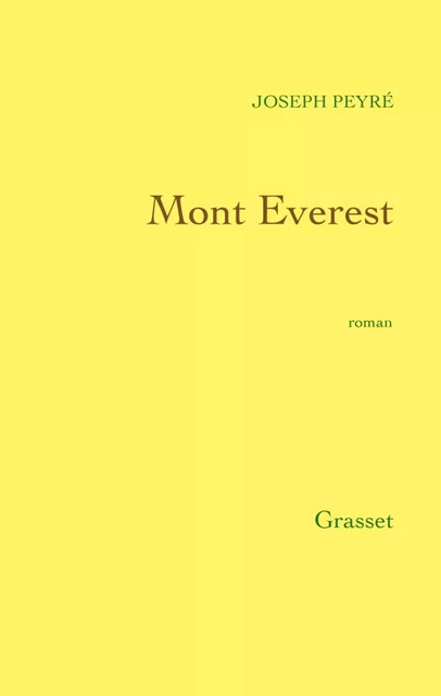 Mont Everest - Joseph Peyré - Grasset