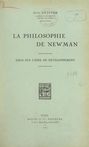 La philosophie de Newman - Jean Guitton - FeniXX réédition numérique