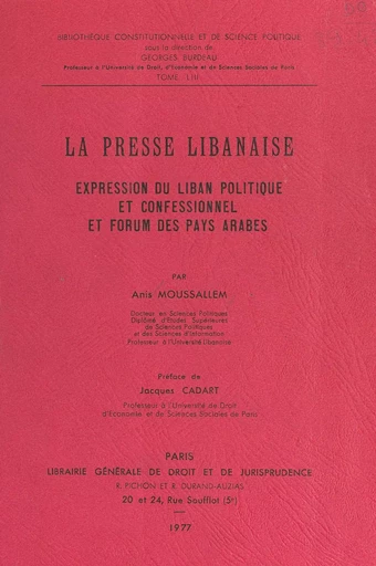 La presse libanaise - Anis Moussallem - FeniXX réédition numérique