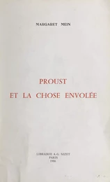 Proust et la chose envolée